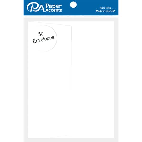 PA Paper&#x2122; Accents 5.25&#x22; x 7.25&#x22; White Envelopes, 50ct.